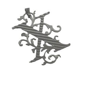 Gothic Style Initial "X" Pendant Necklace Intricate Design Silver-Tone Metal Uni